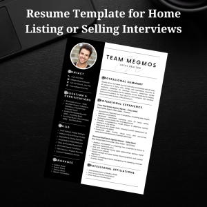 Resume Template for Home Listing or Selling Interviews