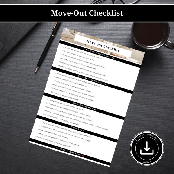 Move-Out Checklist – Editable Real Estate Canva Brochure