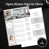 Open House Sign-In Sheet – Editable Canva Template