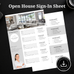 Open House Sign-In Sheet – Editable Canva Template