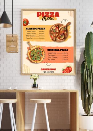 Orange Brown Aesthetic Illustration Breakfast Menu