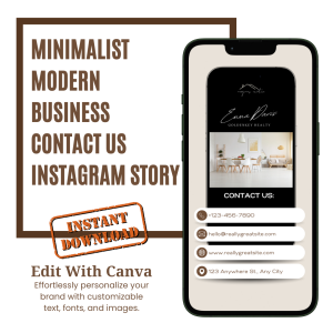 Minimalist Modern Business "Contact Us" Instagram Story Template