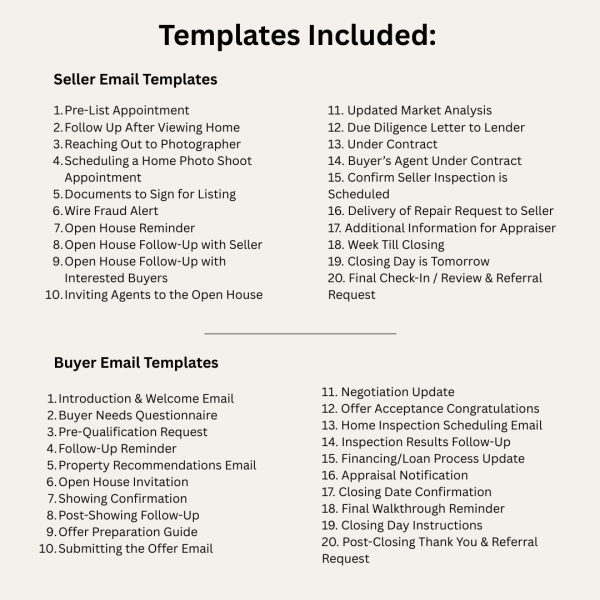 40 Real Estate Email Templates Bundle | Buyer & Seller