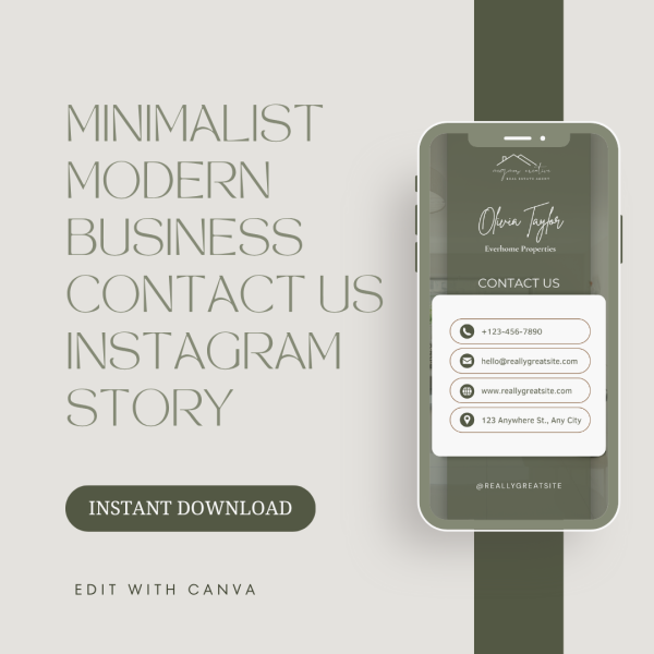 Minimalist Modern Business Contact Us Instagram Story