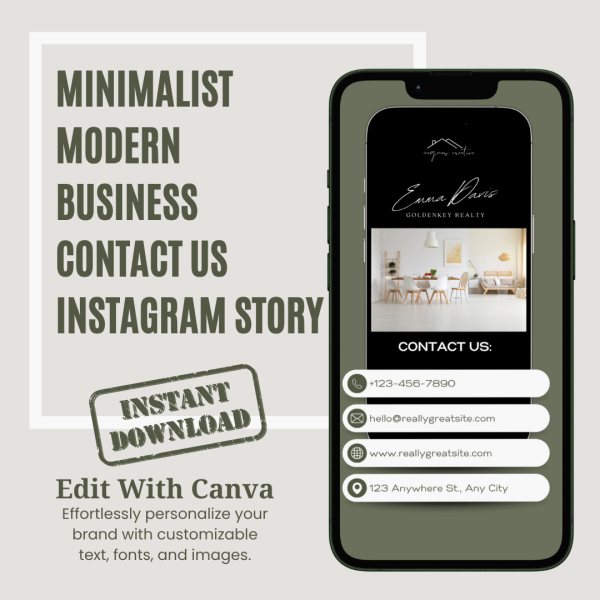 Minimalist Modern Business Contact Us Instagram Story