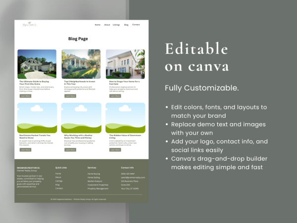 Modern Real Estate Agent Website Template