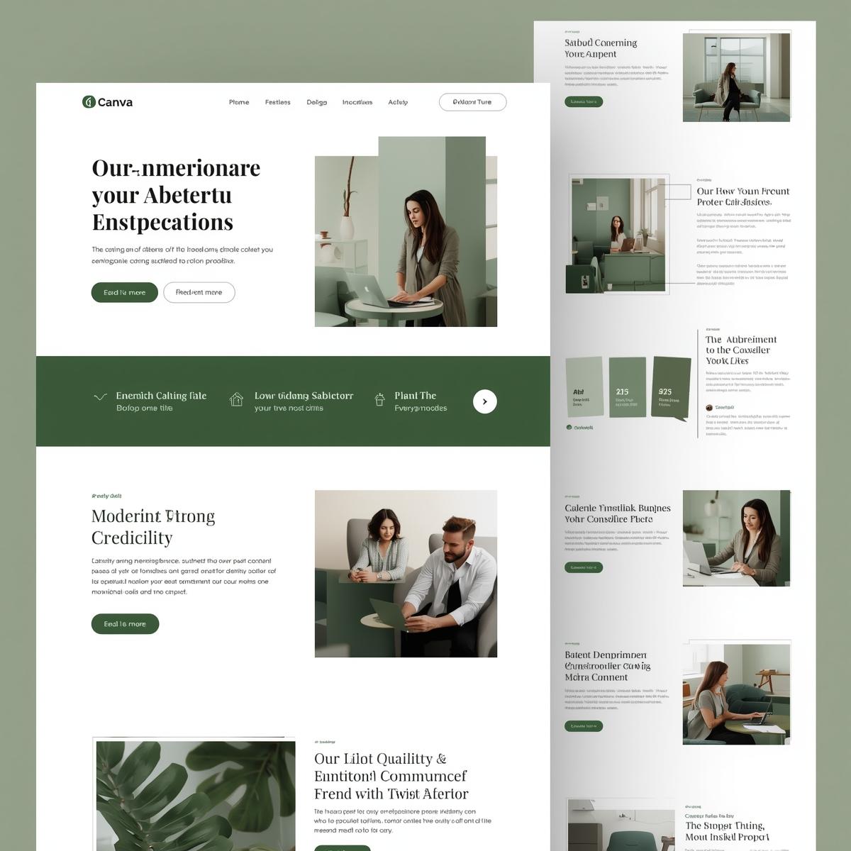 Brand + Website Kit with brand color_#6b705c #808d79 #808d79 #808d79 #808d79 #808d79_A complete brand identity with a modern Canva website to establish online credibility.